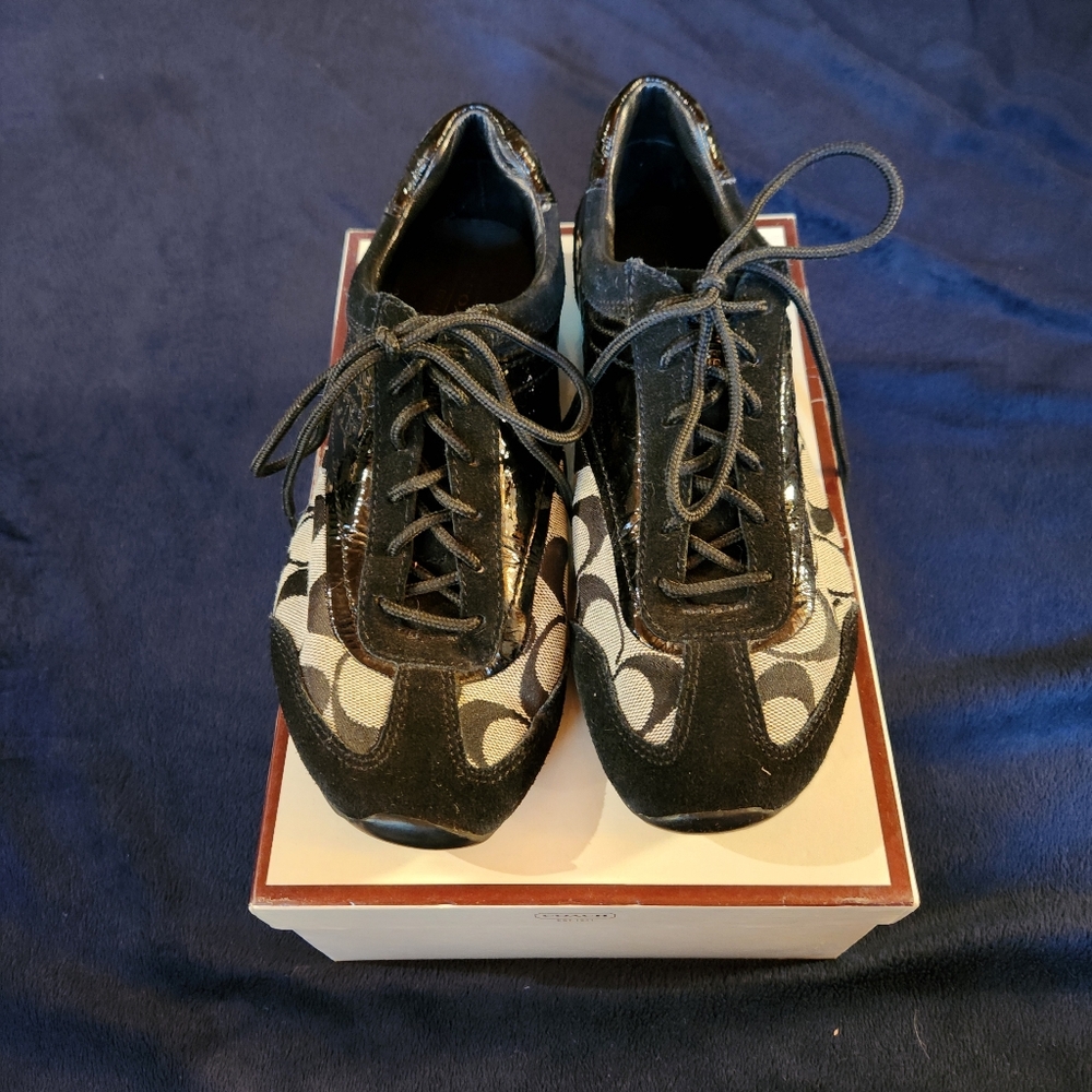 Coach Black Classic Patterned Sneakers